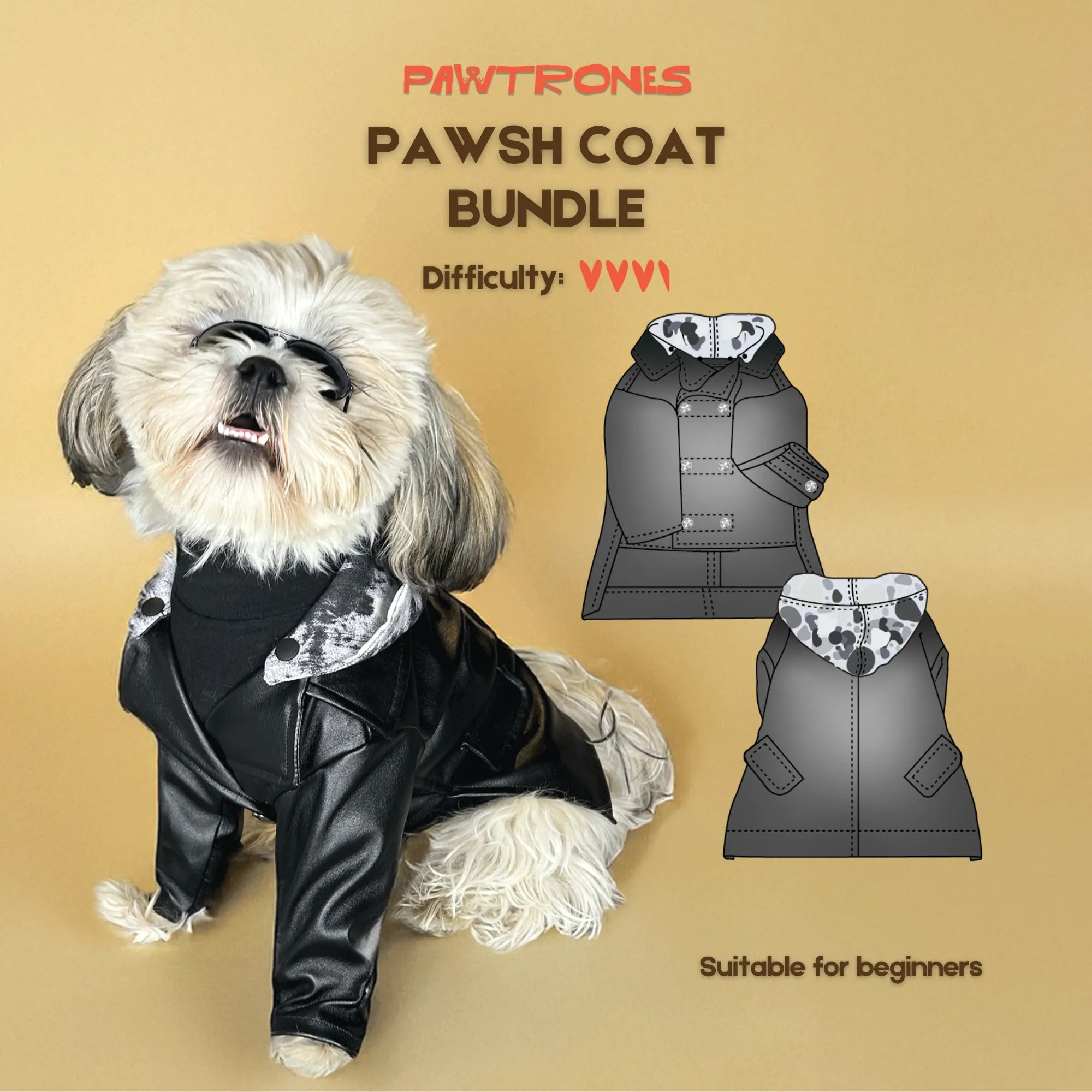 Pug Ropa Patrones de Ropa para Perros con Tutoriales para Principiantes – Pawtrones